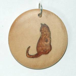 Orgineller Anhänger "Katze" aus Hartholz. Tier Haustier Geschenk Halskette  Schmuck Amulett verstellbare Kette T Bild 1
