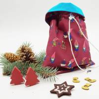 Geschenkbeutel Nikolaussack Weihnachten Advent – Handgemacht aus Baumwolle, waschbar, 19x27 cm Bild 2