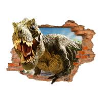 116 Wandtattoo T-Rex Dinosaurier Tyrannosaurus Rex - Loch in der Wand in 6 Größen Kinderzimmer Wanddeko Sticker Bild 1