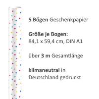 5 Bögen Geschenkpapier Punkte Dots bunt - 1,60€/qm - 84,1 x 59,4 cm Bild 3