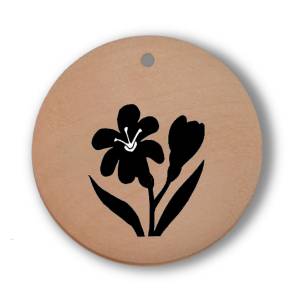 Orgineller Anhänger "Blume". Freesien Geschenk Halskette  Schmuck Amulett verstellbare Kette Talisman rund Bild 1