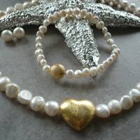 Extravagante,handgefertigte echte Perlenkette,modernes Perlen-Collier,Handgefertigte Eexclusive Perlenkette,Unikat, Bild 1