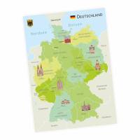 Kinder Lernposter - Deutschland Sehenswürdigkeiten 2  A4/A3/ A2/ A1 *nikima* in 4 verschiedenen Größen Plakat Bild 1