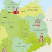 Kinder Lernposter - Deutschland Sehenswürdigkeiten 2  A4/A3/ A2/ A1 *nikima* in 4 verschiedenen Größen Plakat Bild 2