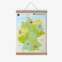 Kinder Lernposter - Deutschland Sehenswürdigkeiten 2  A4/A3/ A2/ A1 *nikima* in 4 verschiedenen Größen Plakat Bild 3