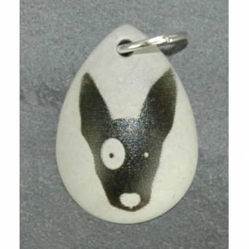 Orgineller Beton Anhänger mit kleinem Hund; Tier, lustig, Kette, Schmuck, Talisman, Haustier, Hund, Katze, Tatze, Tropfe