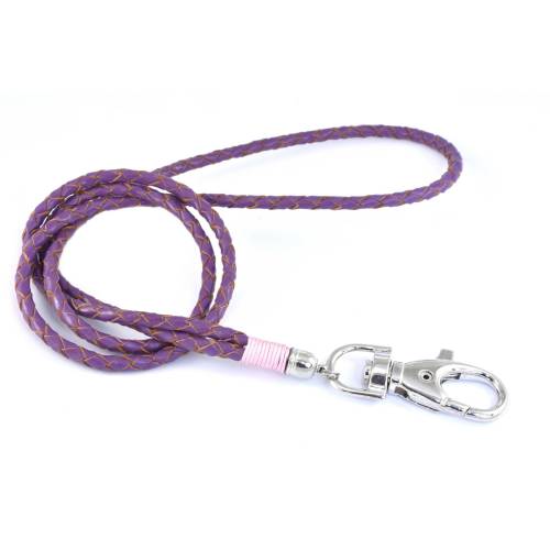 Schlüsselband aus Leder - flieder