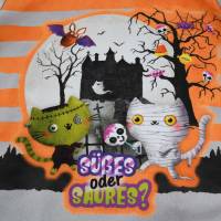 Pullover Hoodie mit Kapuze Halloween "Süßes oder Saures" Geschenk Jungen Mädchen Unisex Bild 2