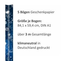 5 Bögen Geschenkpapier Weltall Weltraum - 1,60€/qm- 84,1 x 59,4 cm Bild 3