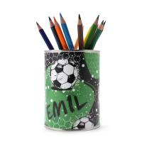 personalisierter Stiftebecher Fussball mit Namen - OHNE STIFTE - Stifteköcher Stiftehalter Bild 2