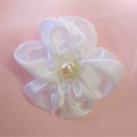 Brautschmuck Haarblüte Haarklammer romantisch Haarschmuck festlich Perle "Blanche" Bild 1