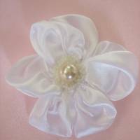Brautschmuck Haarblüte Haarklammer romantisch Haarschmuck festlich Perle "Blanche" Bild 5