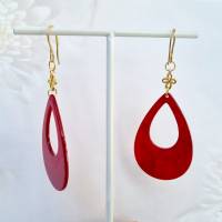 Keltischer Knoten Ohrringe, große rote Statement Ohrringe mit Infinity Zeichen / Unendlichkeit Symbol Bild 5