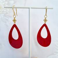 Keltischer Knoten Ohrringe, große rote Statement Ohrringe mit Infinity Zeichen / Unendlichkeit Symbol Bild 6