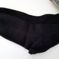 Socken Gr. 40/41 in tief-schwarz, handgestrickte Söckchen Sneaker Kurzsocken mit Muster aus Baumwolle und Polyester Bild 4