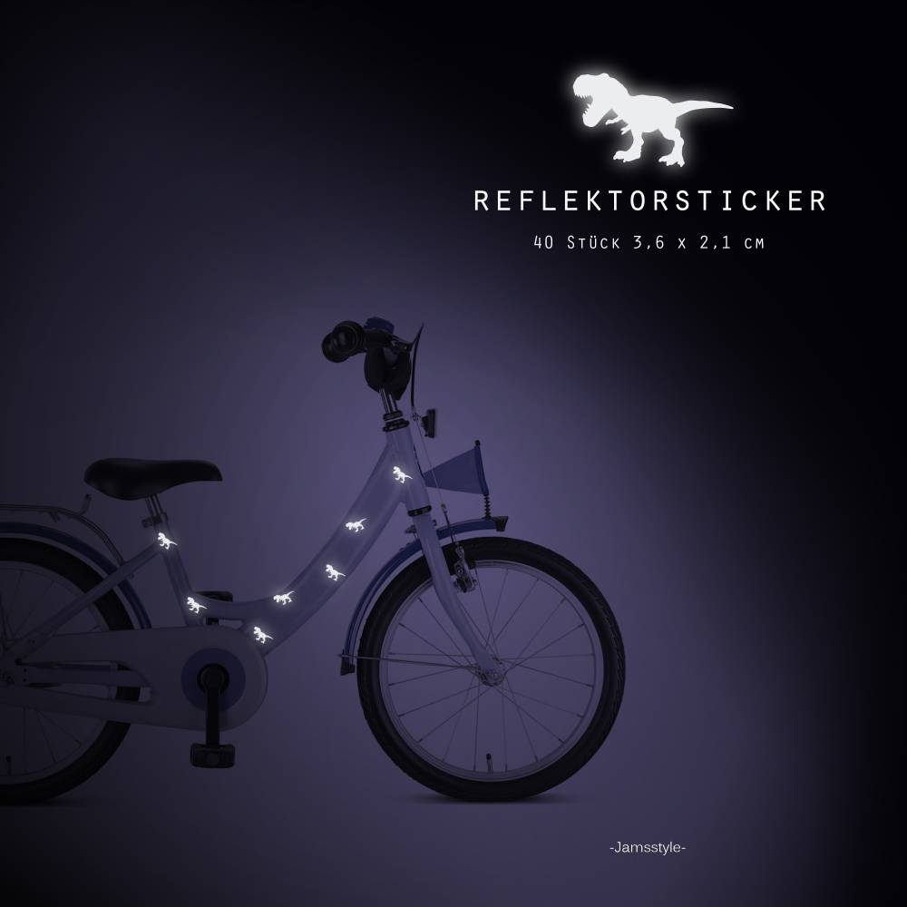 Reflektor Fahrradtattoos T-Rex Dinosaurier 40 Stück