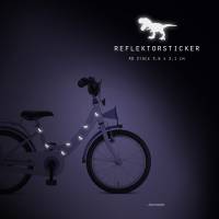 Reflektor Fahrradtattoos "T-Rex Dinosaurier" 40 Stück reflektierende Aufkleber, Fahrrad, wasserfest Bild 1