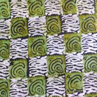 echter Wachsbatik-Stoff - handgebatikt in Ghana - Tie Dye - 50cm - grün grau schwarz - Baumwolle