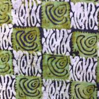 echter Wachsbatik-Stoff - handgebatikt in Ghana - Tie Dye - 50cm - grün grau schwarz - Baumwolle Bild 2