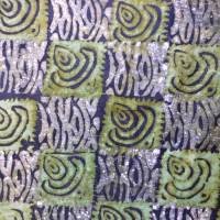echter Wachsbatik-Stoff - handgebatikt in Ghana - Tie Dye - 50cm - grün grau schwarz - Baumwolle Bild 3
