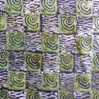 echter Wachsbatik-Stoff - handgebatikt in Ghana - Tie Dye - 50cm - grün grau schwarz - Baumwolle Bild 4