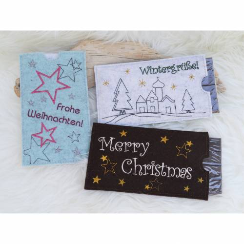 Stickdatei Weihnachten Schokohüllen SET Wintermotive