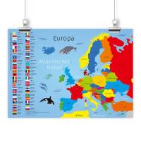Kinder Lernposter Europa DIN A3/ A2/ A1 *nikima* in 3 verschiedenen Größen Plakat Bild 1