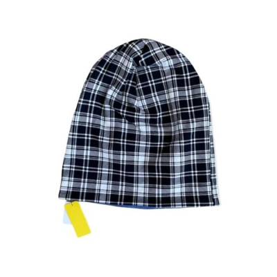Beanie kariert, schwarz-weiß Gr. 60-62