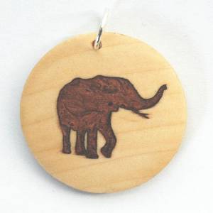 Orgineller Anhänger "Elefant" aus Hartholz. Tier Zoo Geschenk Halskette  Schmuck Amulett verstellbare Kette Tali Bild 1