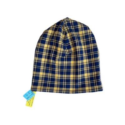 Beanie kariert, gelb-blau Gr. 60-62