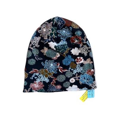 Beanie kariert, Blumen Gr. 60-62