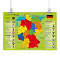 Kinder Lernposter Deutschland DIN A3/ A2/ A1 *nikima* in 3 verschiedenen Größen Plakat Bild 1
