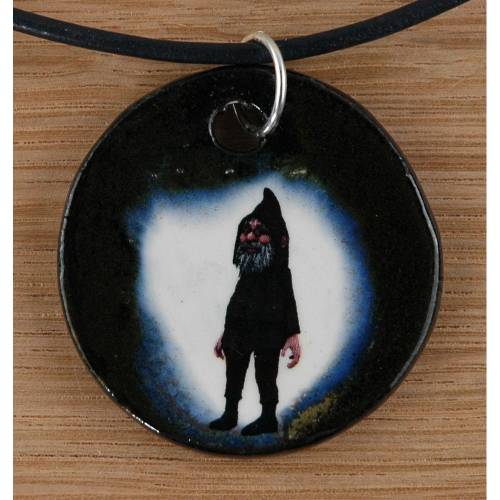 Orgineller Keramik Anhänger Zwerg; Gnom Märchen fantasy Schmuck, Kette Souvenir