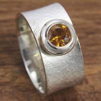 Breiter Ring aus Silber 925/- mit Palmeiracitrin Bild 2