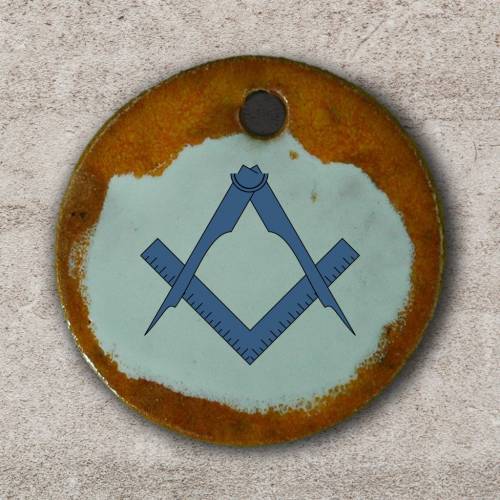 Orgineller Keramik Anhänger: Architekt; Zunft, Zimmermann, Symbol, Zirkel Geschenk, Kette, Schmuck, Herren, Damen