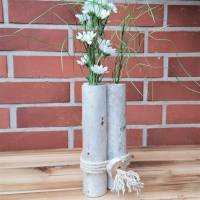 Treibholz/Schwemmholz 3er Blumenvase Vase mit Reagenzglas Bild 2