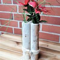 Treibholz/Schwemmholz 3er Blumenvase Vase mit Reagenzglas Bild 4