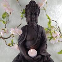 Buddha Statue - Buddha braun, spirituelle Home Decor, Meditation Raum Dekor, Housewarminggeschenk,Garten Dekoration Bild 1