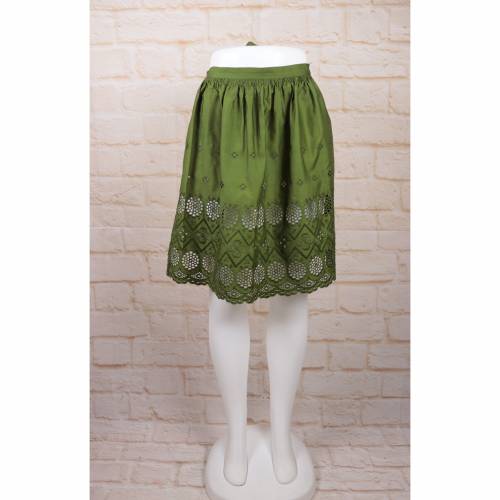Vintage Schürze Grün Moos Waldgrün Rüschen Dirndl Rockabilly Lochspitze Trachtenschürze Dirndl Hausfrau one Size