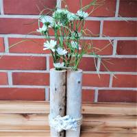 Treibholz/Schwemmholz 3er Blumenvase Vase mit Reagenzglas Bild 1