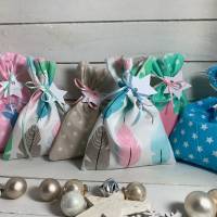 Adventskalender Feder Kalender Advent selber befüllen Säckchen Baumwolle Tüten Tasche Türchen Weihnachten Bild 1