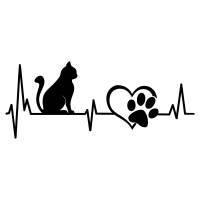 Katze EKG Aufkleber Bild 1