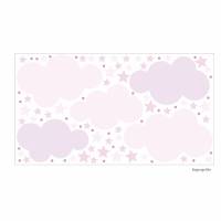 139 Wandtattoo Wolken, Sterne und Punkte Set rosa pink - 87 Stück - in 6 versch. Größen erhältlich Bild 2