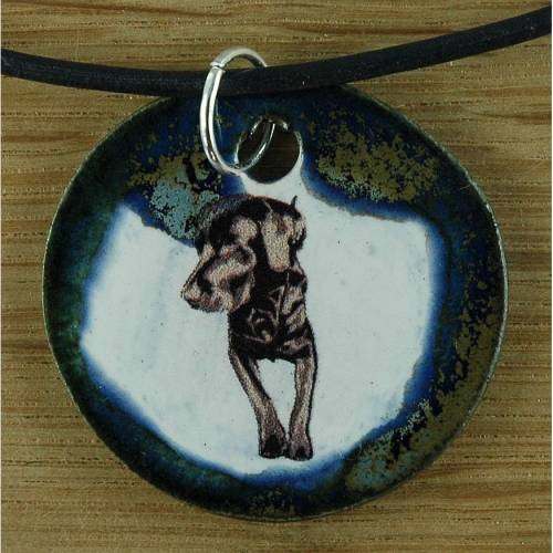 Orgineller Keramik Anhänger mit einem Labrador, Andenken Hund