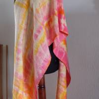 Handgewebter Shibori-Schal "Morgenröte" aus Baumwolle und Leinen Bild 6