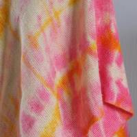 Handgewebter Shibori-Schal "Morgenröte" aus Baumwolle und Leinen Bild 7
