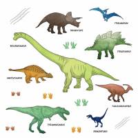 170 Wandtattoo Dinosaurier T-Rex, Triceratops, Stegosaurus - in 6 versch. Größen erhältlich Sticker Aufkleber Bild 1