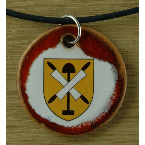 Orgineller Keramik Anhänger: Zunft Zeichen Symbol Gerber; Lederverarbeitung Geschenk, Kette, Schmuck, Herren, Kinder, Da