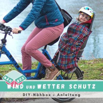 DIY-Nähset mit Stoff und Anleitung für Kindersitz Beinwärmer "Snugly", Wind- und Wetterschutz für den Kindersitz