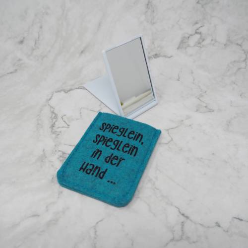 Taschenspiegel mit Filztäschchen